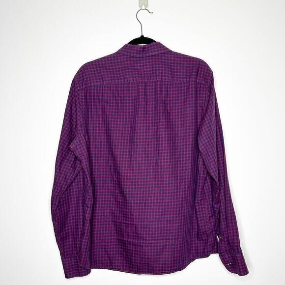 UNTUCKit Plaid Button Down Shirt Men's Red Blue Size Large - Picture 2 of 6